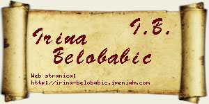 Irina Belobabić vizit kartica